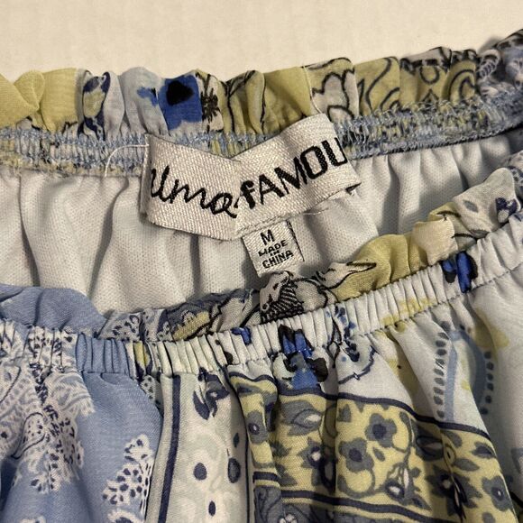 Almost Famous Medium Asymmetrical Summer Dress Patchwork Flowy Sheer Butter - Picture 5 of 5